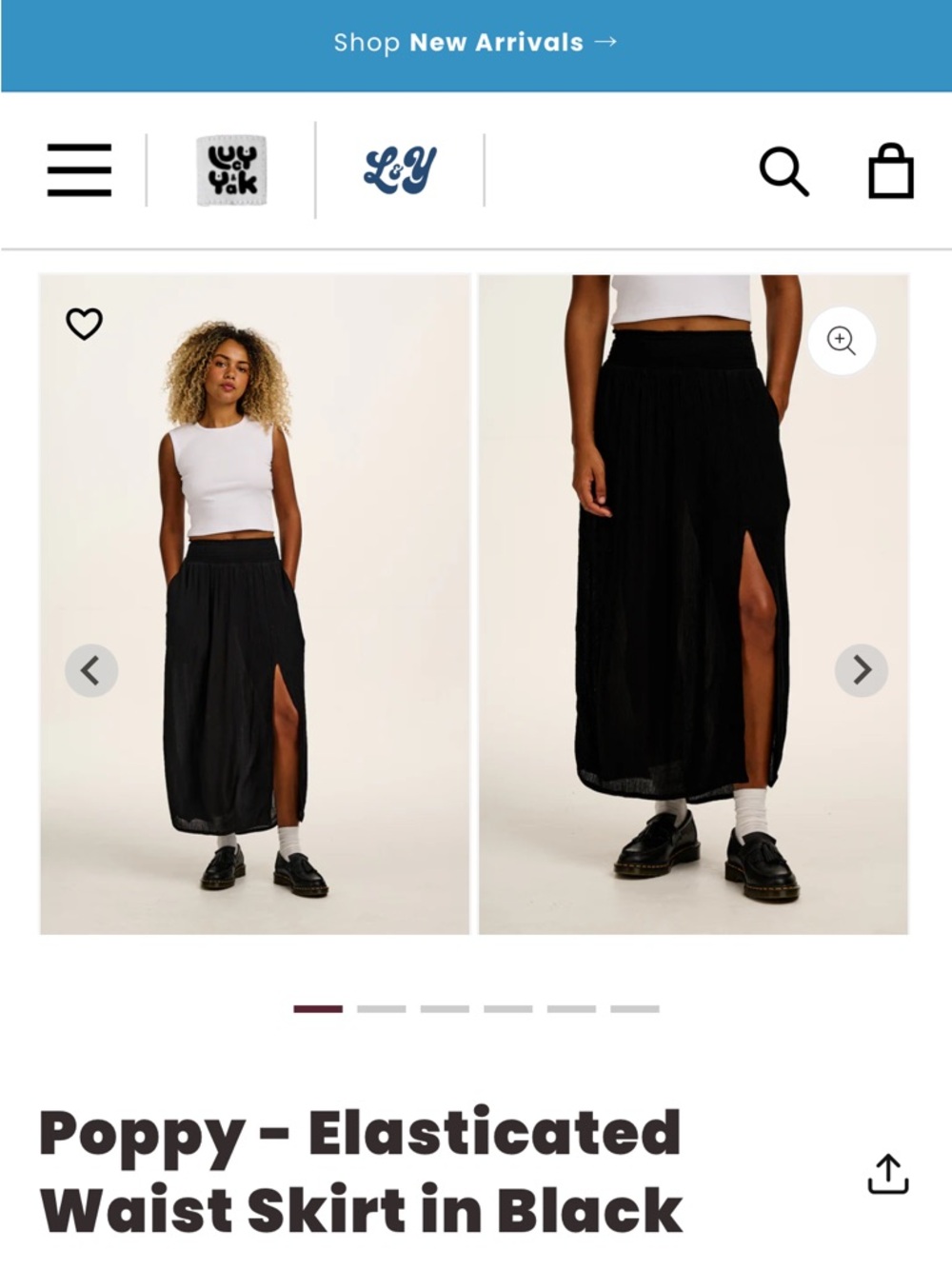 Lucy and Yak Black Poppy Skirt